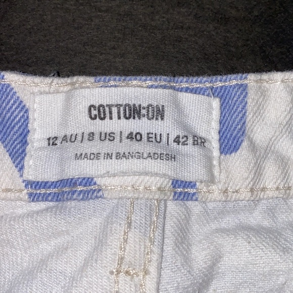 Cotton On Size 8 Long Straight Jeans In Blue Swirl - Picture 3 of 15